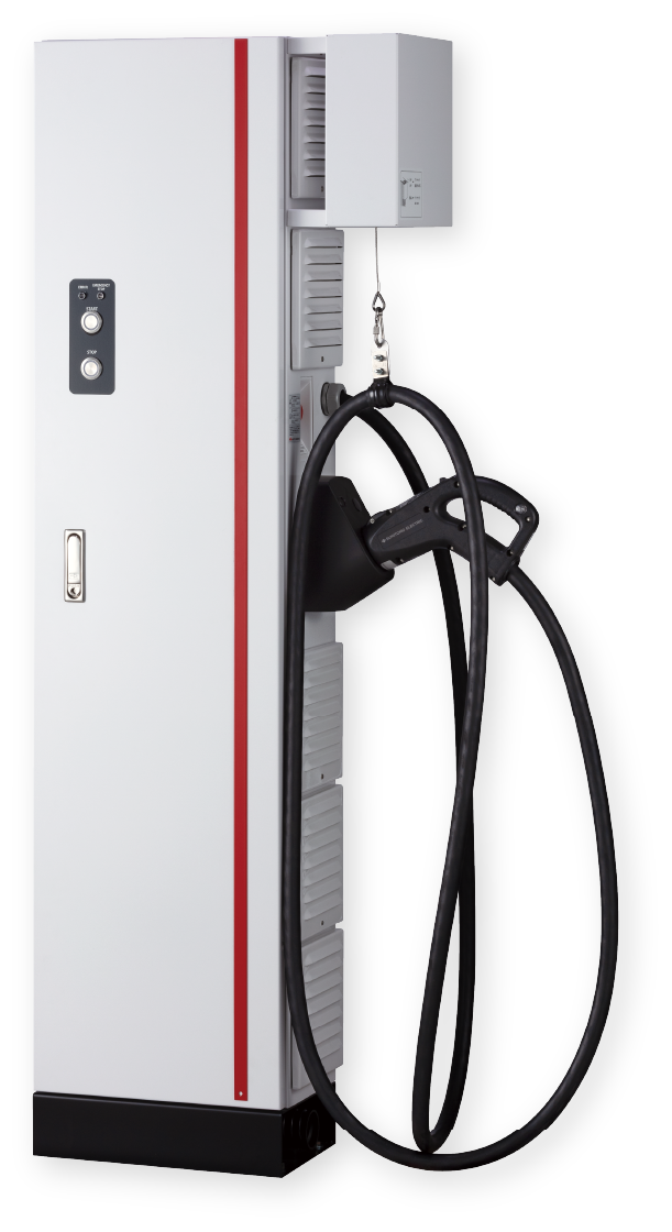 出力30kWの中速EV充電器。手軽さと利便性を両立した法人向け充電設備