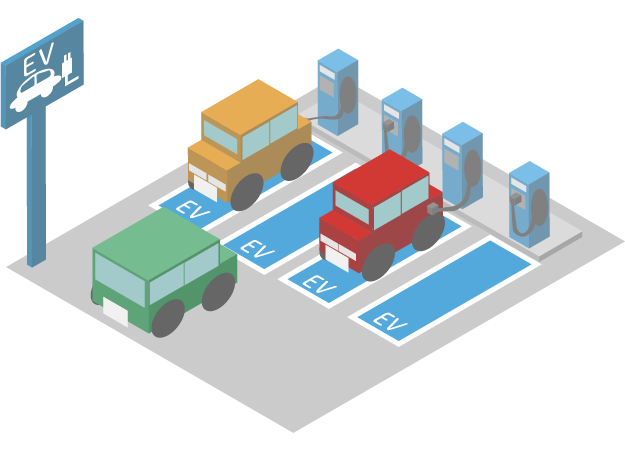 中速充電器の特長2。コンパクト設計で設置しやすい